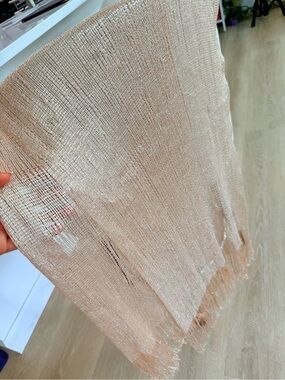 Lightweight Shimmery Beige Scarf - Metallic Sheen